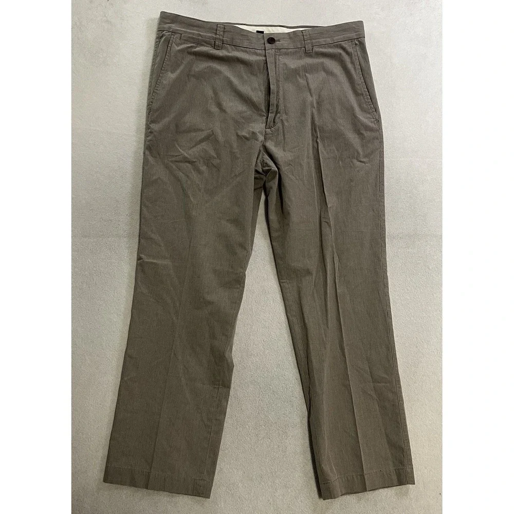 Banana Republic Dress Pants Men's Size 38x30 Gray Brown Straight Fit Cotton
